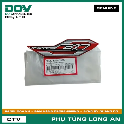 TEM CÁNH YẾM TRÁI *R389* HONDA WAVE ALPHA 110 — 86643K89V70ZD