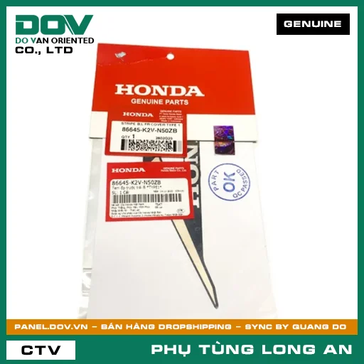 TEM ỐP TRƯỚC TRÁI B *TYPE1* HONDA  — 86645K2VN50ZB