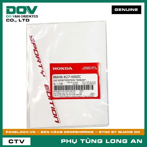 CHỮ SPORTYEDITION *NHB24X* HONDA AIR BLADE 125 — 86646K27V00ZC