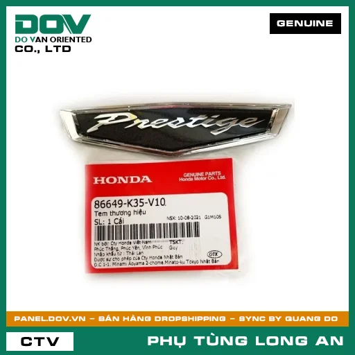 TEM THƯƠNG HIỆU HONDA PCX 125 — 86649K35V10