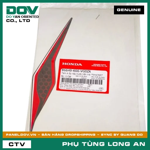 TEM A ỐP NẮP TRƯỚC TRÊN TRÁI *NHA76M* HONDA  — 86649K66VG0ZA