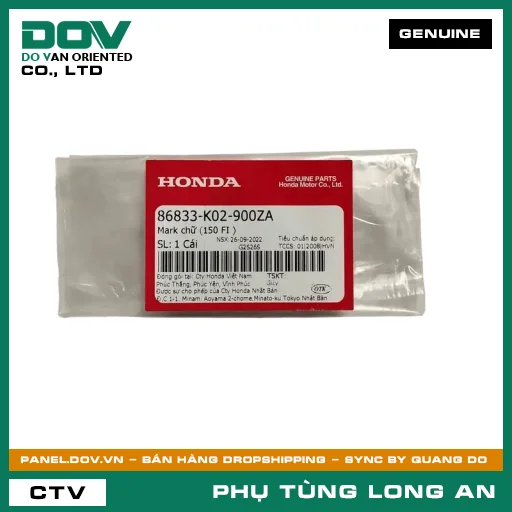 MARK CHỮ (150 FI ) HONDA SH 125/150 — 86833K02900ZA