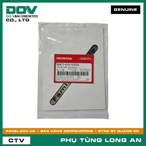 TEM ỐP SƯỜN (CHỮ FAMILY) HONDA — 86873KVV930ZA