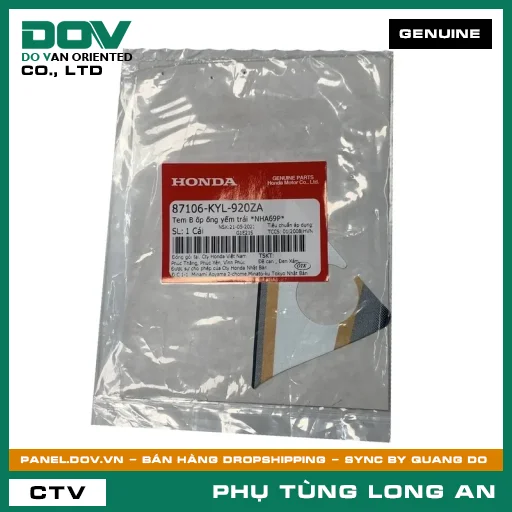 TEM B ỐP ỐNG YẾM TRÁI *NHA69P* HONDA — 87106KYL920ZA