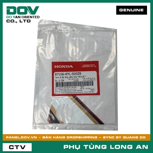 TEM B ỐP ỐNG YẾM TRÁI *R313C* HONDA — 87106KYL920ZB