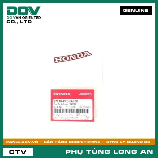 TEM ỐP ĐUÔI SAU *R203M* HONDA WAVE ALPHA — 87110KRS860ZB