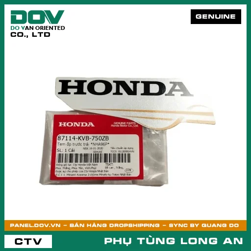 TEM ỐP TRƯỚC TRÁI *NHA96P* HONDA — 87114KVB750ZB