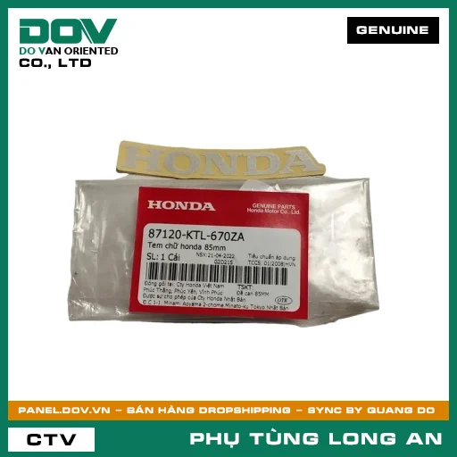 TEM CHỮ HONDA 85MM HONDA WAVE ALPHA — 87120KTL670ZA