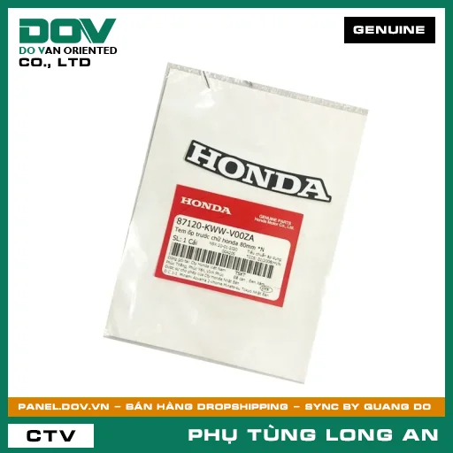 TEM ỐP TRƯỚC CHỮ HONDA 80MM *N HONDA WAVE RSX 110 — 87120KWWV00ZA