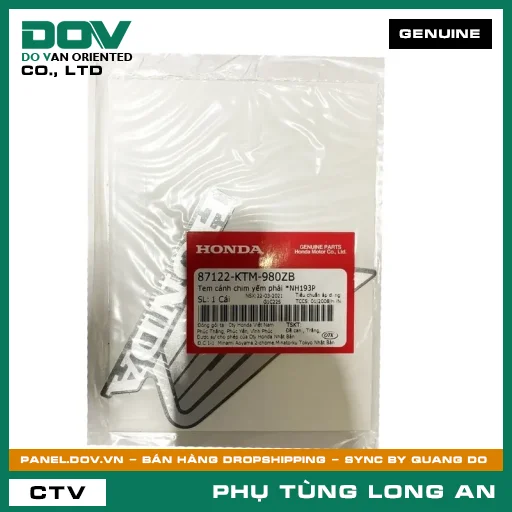 TEM CÁNH CHIM YẾM PHẢI *NH193P HONDA FUTURE NEO — 87122KTM980ZB