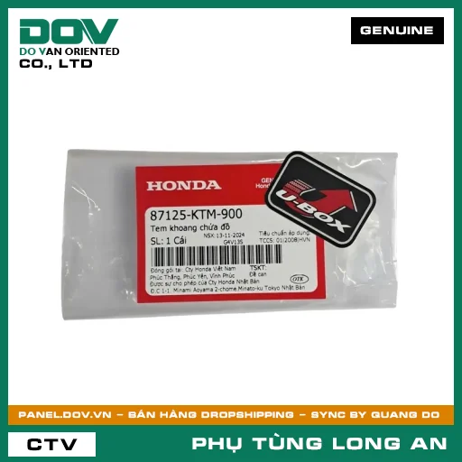 TEM KHOANG CHỨA ĐỒ HONDA FUTURE NEO, WAVE ALPHA — 87125KTM900