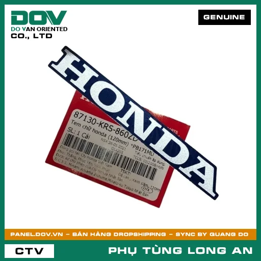 TEM CHỮ HONDA (120MM) *PB171MU HONDA WAVE ALPHA — 87130KRS860ZD