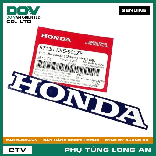 TEM CHỮ HONDA (120MM) *PB171MU HONDA WAVE ALPHA — 87130KRS900ZE