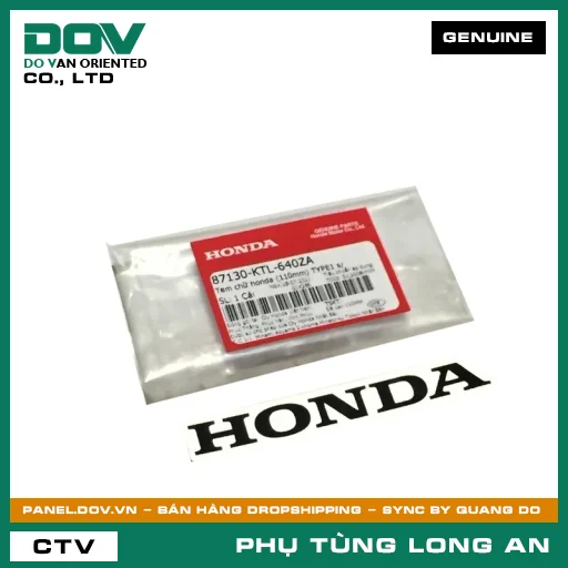TEM CHỮ HONDA (110MM) HONDA WAVE ALPHA, WAVE ALPHA 110, WAVE RSX 110 — 87130KTL640ZA