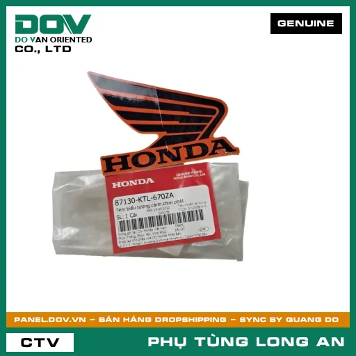 TEM BIỂU TƯỢNG CÁNH CHIM PHẢI HONDA WAVE ALPHA — 87130KTL670ZA