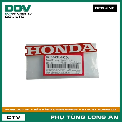 TEM CHỮ HONDA (120MM) *R263* HONDA WAVE ALPHA — 87130KTL790ZA