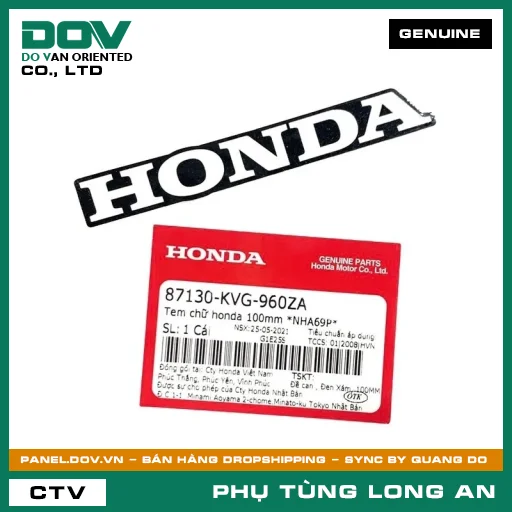 TEM CHỮ HONDA 100MM *NHA69P* HONDA AIR BLADE 110 — 87130KVG960ZA