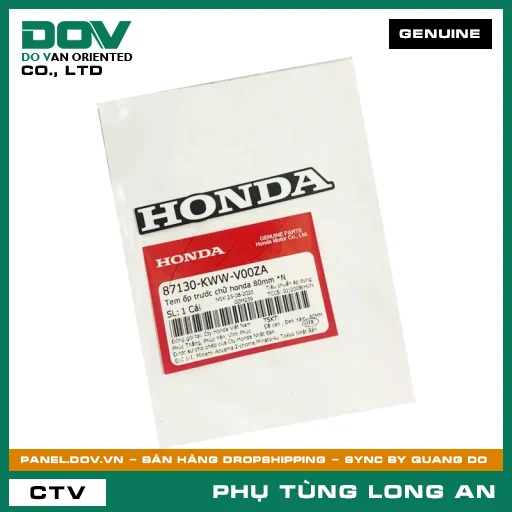 TEM ỐP TRƯỚC CHỮ HONDA 80MM *N HONDA WAVE RSX 110 — 87130KWWV00ZA