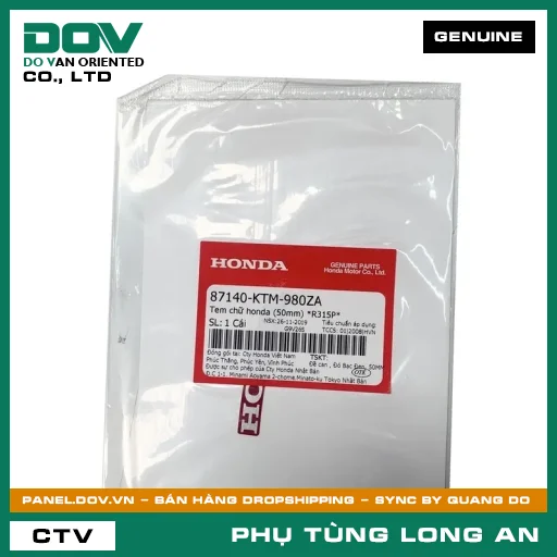 TEM CHỮ HONDA (50MM) *R315P* HONDA FUTURE NEO — 87140KTM980ZA