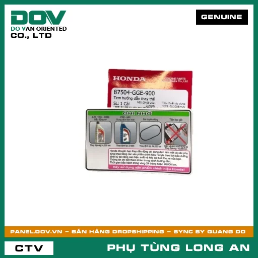 TEM HƯỚNG DẪN THAY THẾ HONDA AIR BLADE 125, LEAD 125, PCX, PCX 125, SH MODE — 87504GGE900