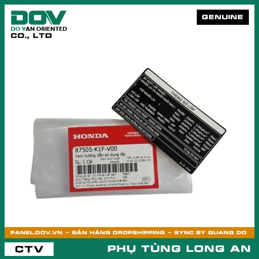TEM HƯỚNG DẪN SỬ DỤNG LỐP HONDA AIR BLADE 125/150 — 87505K1FV00