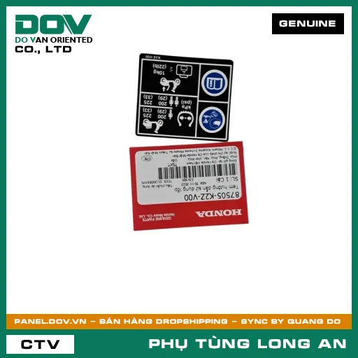 TEM HƯỚNG DẪN SỬ DỤNG LỐP HONDA AIR BLADE 125/160 — 87505K2ZV00