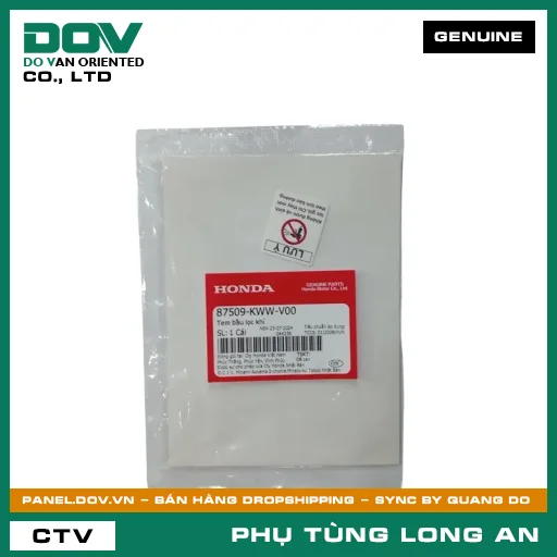 TEM BẦU LỌC GIÓ HONDA AIR BLADE 110, BLADE 110, DREAM 110, FUTURE 125, PCX, SH 125/150, VISION 110, WAVE RSX 110 — 87509KWWV00