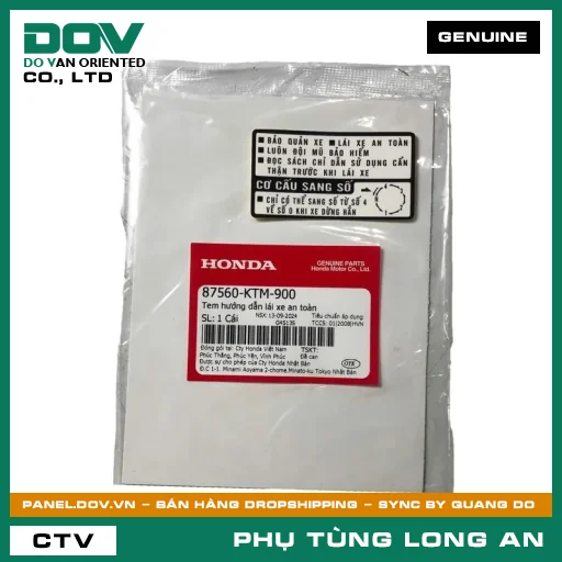 TEM HƯỚNG DẪN LÁI XE AN TOÀN HONDA BLADE 110, DREAM 110, FUTURE 125, FUTURE NEO, SUPER DREAM, WAVE 100, WAVE ALPHA 110, WAVE RSX 110 — 87560KTM900