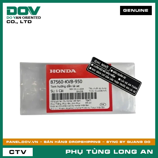 TEM HƯỚNG DẪN LÁI XE HONDA AIR BLADE 110, AIR BLADE 125, AIR BLADE 125/150, CB150R, CLICK 110, LEAD 110, LEAD 125, PCX, PCX 125, PCX 125/150, SH 125/150, SH MODE, VISION 110, WINNER 150 — 87560KVB950