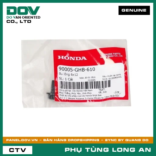 BU LÔNG 6X12 HONDA FUTURE NEO, GOLDWING, MSX 125, WAVE 100, WAVE ALPHA — 90005GHB610