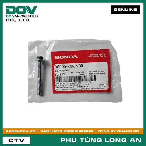 BU LÔNG 6X40 HONDA AIR BLADE 125/160, LEAD 125, SH 125/150, SH 125/160, SH MODE, VARIO 160 — 90005K0RV00
