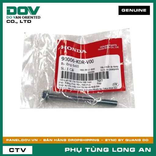 BU LÔNG 6X65 HONDA AIR BLADE 125/160, LEAD 125, PCX 160, SH 125/150, SH 125/160, SH MODE, VARIO 160 — 90006K0RV00