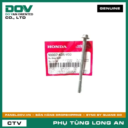 BU LÔNG 6X80 HONDA AIR BLADE 125/160, LEAD 125, PCX 160, SH 125/150, SH 125/160, SH MODE, VARIO 160 — 90007K0RV00