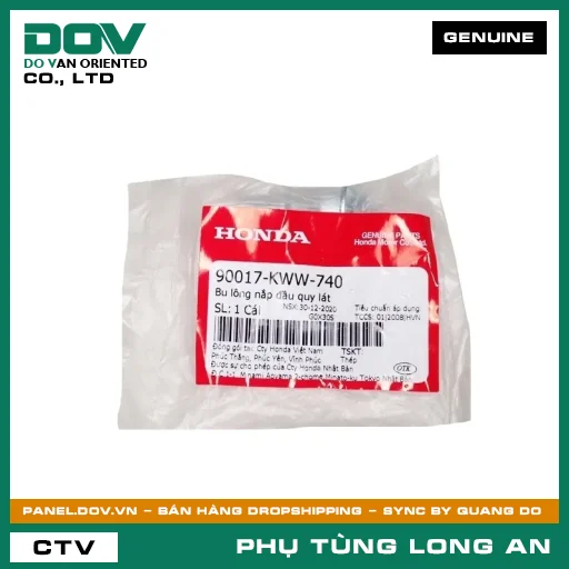 BU LÔNG NẮP ĐẦU QUY LÁT HONDA BLADE 110, DREAM 110, WAVE ALPHA 110, WAVE RSX 110 — 90017KWW740
