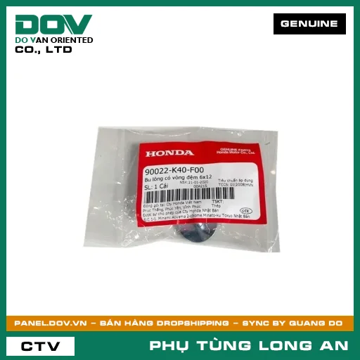 BU LÔNG CÓ VÒNG ĐỆM 6X12 HONDA AIR BLADE 125/160, LEAD 125, PCX 160, SH 125/150, SH 125/160, SH MODE, VARIO 160 — 90022K40F00