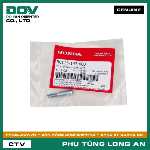 VÍT CHỐT TAY PHANH 5X26 HONDA AIR BLADE 110, AIR BLADE 125, AIR BLADE 125/150, AIR BLADE 125/160, CLICK 110, LEAD 110, VISION 110 — 90115147000