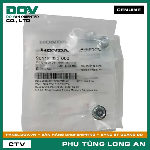 BU LÔNG CÓ ĐỆM 6X6MM HONDA BLADE 110, DREAM 110, FUTURE 125, FUTURE NEO, SUPER DREAM, WAVE 100, WAVE ALPHA, WAVE ALPHA 110, WAVE RSX 110 — 90118383000