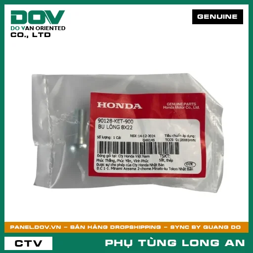BU LÔNG 8X22 HONDA AIR BLADE 110, GOLDWING, WAVE RSX 110, WINNER 150, WINNER R, WINNER X — 90128KET900