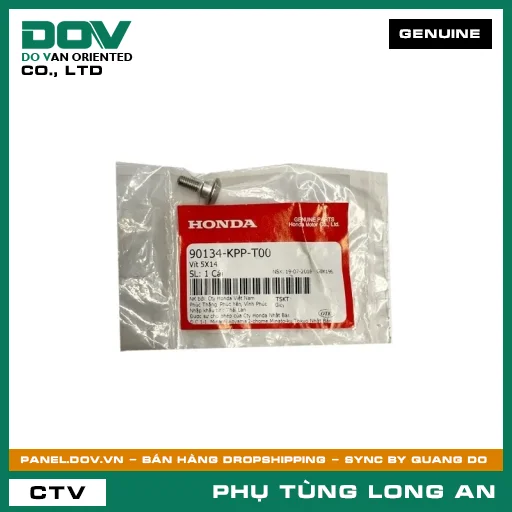 VÍT 5X14 HONDA ADV350, CB150R, CB300R, CB350 H'NESS, CB500F, CB500X, CB650R, CBR150R, CBR500R, CBR650R, MSX 125, NX500, REBEL 300, REBEL 500 — 90134KPPT00