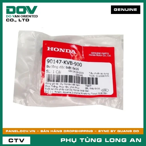 BU LÔNG ĐẶC BIỆT 6X16 HONDA AIR BLADE 110, AIR BLADE 125, CB300R, CLICK 110, LEAD 125, MSX 125, SH 125/150, SH 125/160, SH MODE, VARIO 160, VISION 110 — 90147KVB900