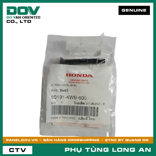 VÍT BẮT ĐẦU TAY LÁI 6X45 HONDA AIR BLADE 110, AIR BLADE 125, BLADE 110, DREAM 110, FUTURE 125, LEAD 125, MSX 125, PCX, PCX 125, PCX 125/150, PCX 160, SH 125/150, SH 125/160, VISION 110, WAVE RSX 110, WINNER 150 — 90191KWB600