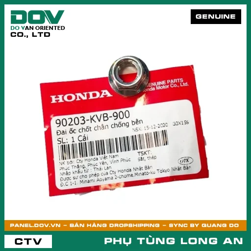 ĐAI ỐC CHỐT CHÂN CHỐNG BÊN HONDA ADV350, AIR BLADE 110, AIR BLADE 125, CLICK 110, ICON E, LEAD 125, MSX 125, PCX, PCX 125, PCX 125/150, PCX 160, REBEL 300, REBEL 500, SH 125/150, SH MODE, SUPER CUB C125, VISION 110 — 90203KVB900