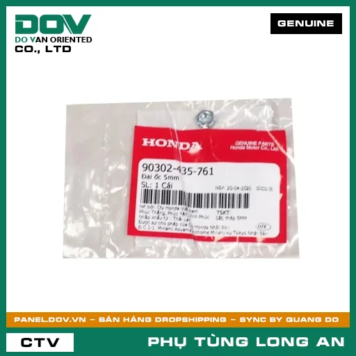 ĐAI ỐC 5MM HONDA AIR BLADE 110, AIR BLADE 125, AIR BLADE 125/150, AIR BLADE 125/160, BLADE 110, CLICK 110, DREAM 110, ICON E, LEAD 110, PCX, PCX 125, PCX 125/150, REBEL 1100, SH 125/150, WAVE ALPHA 110, WAVE RSX 110 — 90302435761