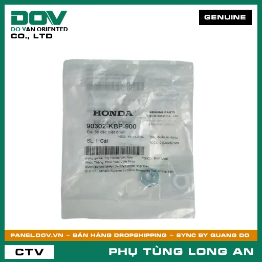 ĐAI ỐC ĐẶC BIỆT 6MM HONDA BLADE 110, CB250 NIGHTHAWK, CBR150R, DREAM 110, FUTURE 125, FUTURE NEO, MSX 125, SUPER DREAM, WAVE 100, WAVE ALPHA, WAVE ALPHA 110, WAVE RSX 110, WINNER 150, WINNER R, WINNER X — 90302KBP900