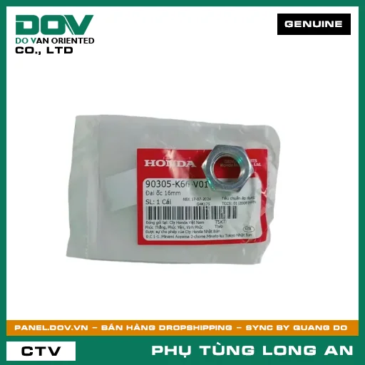 ĐAI ỐC 16MM HONDA AIR BLADE 125/150, AIR BLADE 125/160, LEAD 125, SH MODE, VARIO 160, VISION 110 — 90305K66V01
