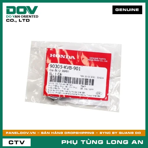 ĐAI ỐC U 16MM HONDA AIR BLADE 110, AIR BLADE 125, CLICK 110, LEAD 110, LEAD 125, PCX, PCX 160, SH 125/150, SH 125/160, SH MODE, VARIO 160, VISION 110 — 90305KVB901