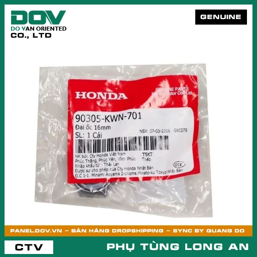 ĐAI ỐC 16MM HONDA ADV350, PCX, PCX 125, PCX 125/150, SH 125/150, SH 350 — 90305KWN701