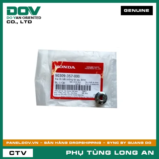 ĐAI ỐC LỤC GIÁC NHÔNG TẢI SAU 8MM HONDA CB500F, CB500X, CB650R, CBR500R, CBR650R, FUTURE NEO, NX500, SUPER DREAM, WAVE 100, WAVE ALPHA — 90309357000