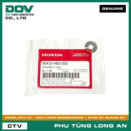 VÒNG ĐỆM 6.1MM HONDA CB150R, CB300R, CBR150R, FUTURE 125, FUTURE NEO, MSX 125, REBEL 300, SUPER CUB C125, WINNER 150, WINNER R, WINNER X — 90435HB3000