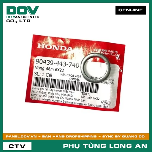 VÒNG ĐỆM 6X22 HONDA AIR BLADE 110, AIR BLADE 125, CLICK 110, VISION 110 — 90439443740